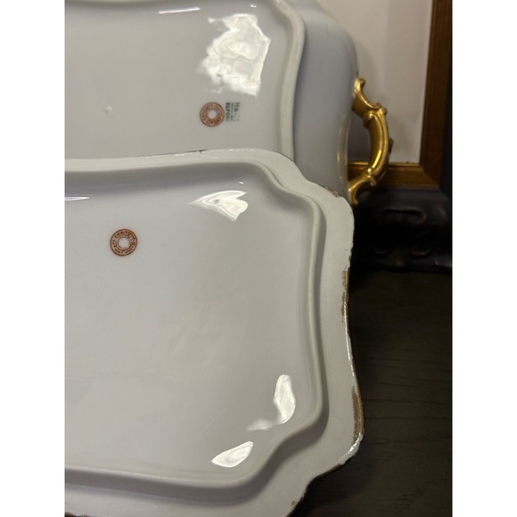 Antique Haviland & Co Limoges White Gold Gilt Porcelain Covered Vegetable Tureen - Picture 6 of 13